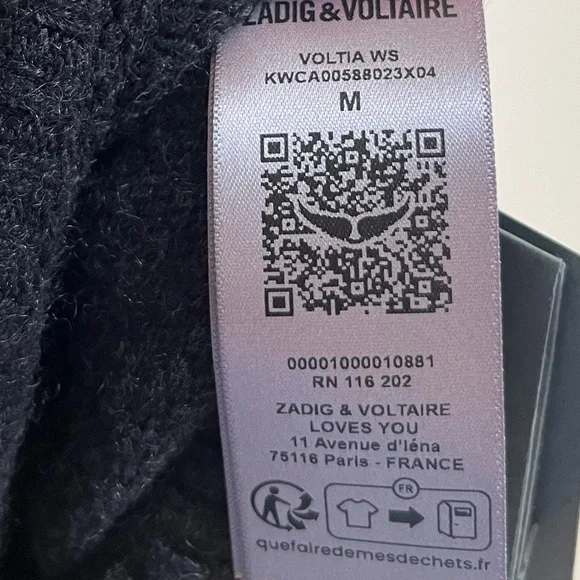 ZADIG & VOLTAIRE Volita Sweater size Medium NWT - Picture 7 of 10